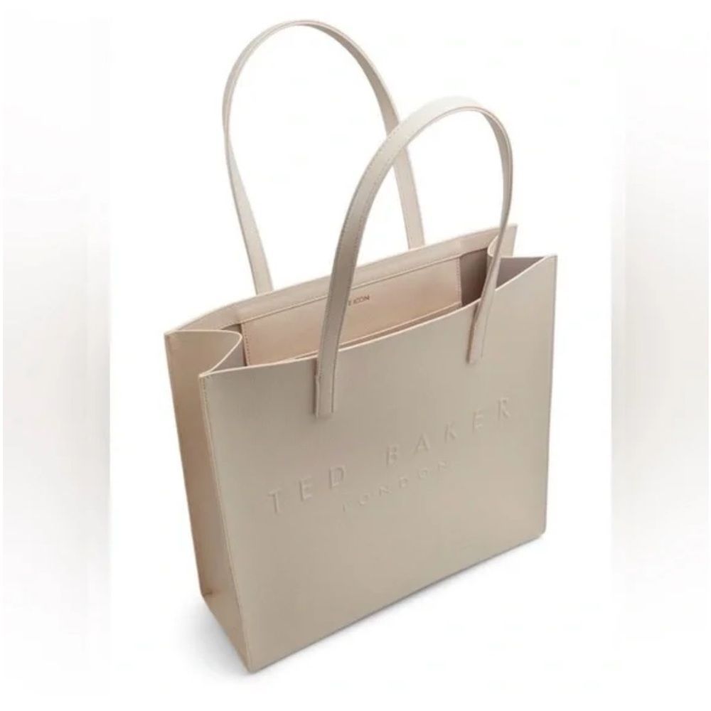 Ted Baker London Cream Faux Leather Icon Tote Bag